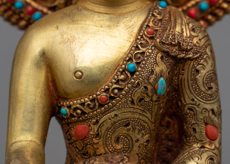 Serene Shakyamuni Buddha Statue | Traditional Himalayan Buddhist Artwork