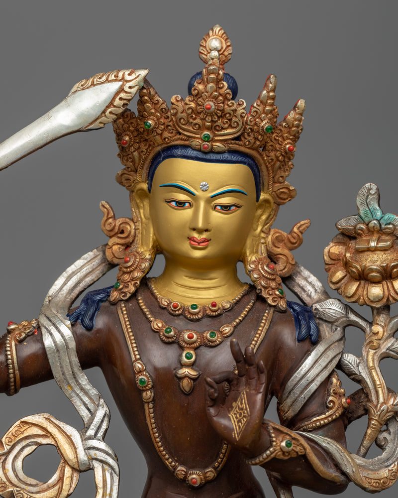 Immerse Yourself in the Wisdom of the Manjughosha Mantra with This Stunning Manjushri Statue