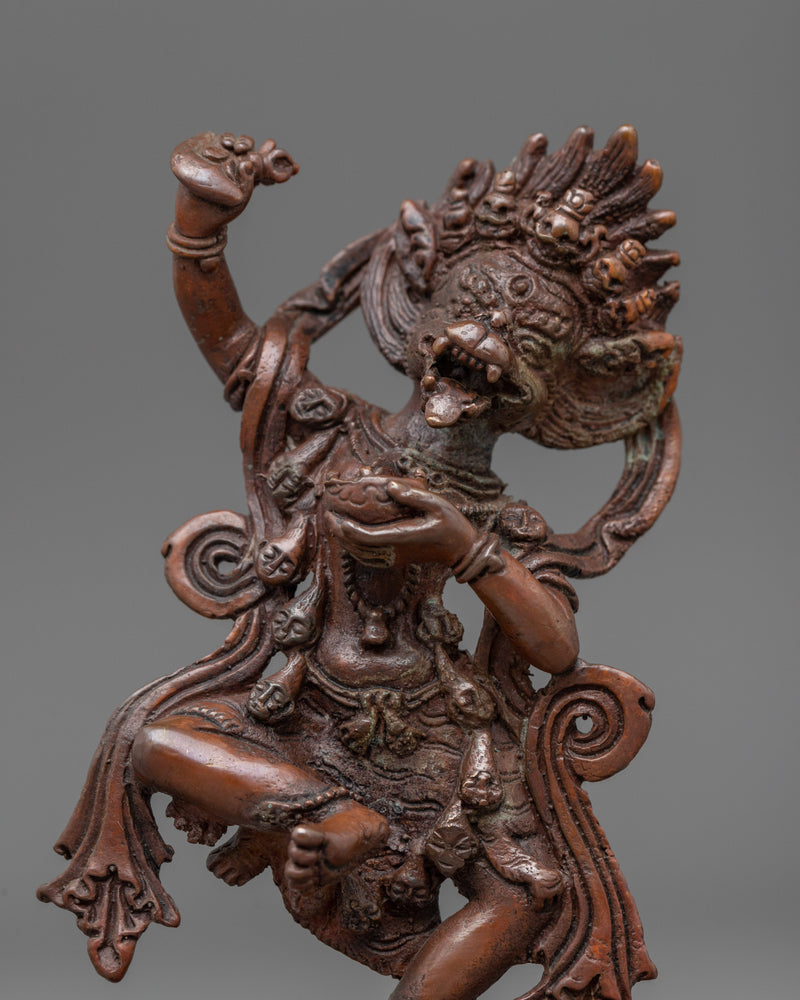 Simhamukha Dakini | Stunning Oxidized Copper Statue