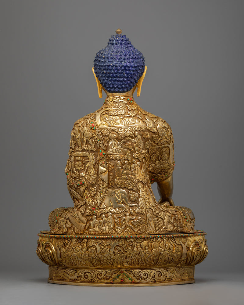 Buddha Shakyamuni Sculpture | Gold Gilded Traditional Buddhist Artwork