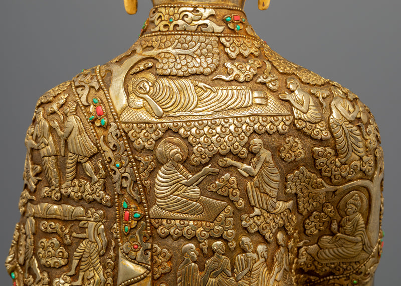 Buddha Shakyamuni Sculpture | Gold Gilded Traditional Buddhist Artwork