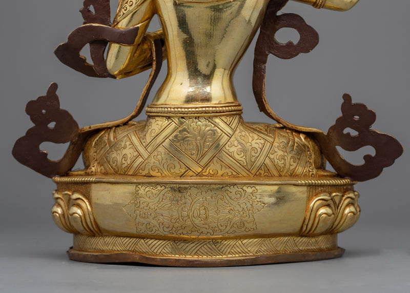 Discover the Enlightened Wisdom of Manjusri | Himalayan Handmade Copper Statue