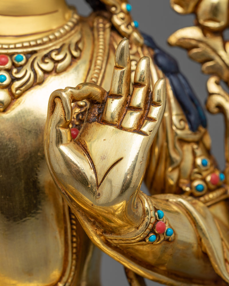 Discover the Enlightened Wisdom of Manjusri | Himalayan Handmade Copper Statue