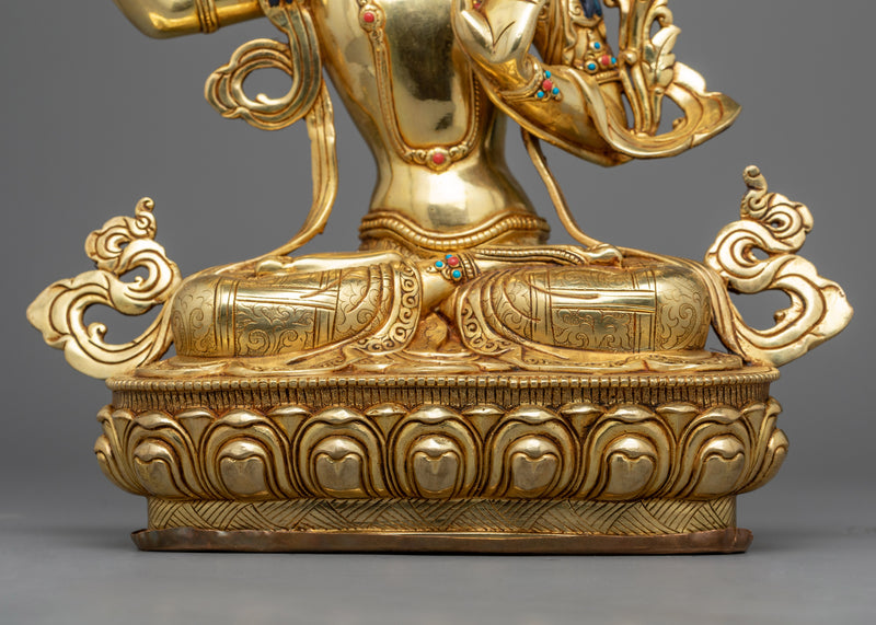 Discover the Enlightened Wisdom of Manjusri | Himalayan Handmade Copper Statue