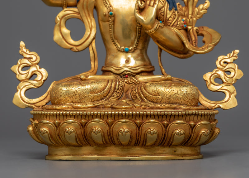 Manjushri Bodhisattva Wielding Fiery Sword Statue | Buddha-to-Be Manjushri Artwork