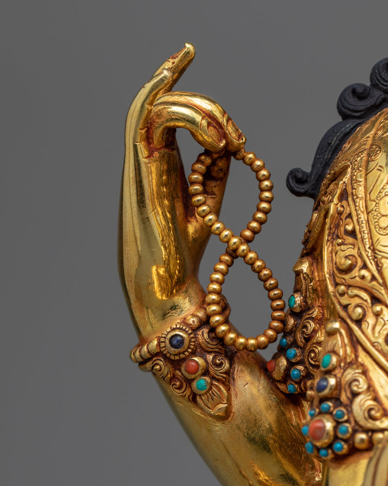 Chenrezig: Buddhism Many Arms Deity of Boundless Compassion | Gold Gilded Statuette