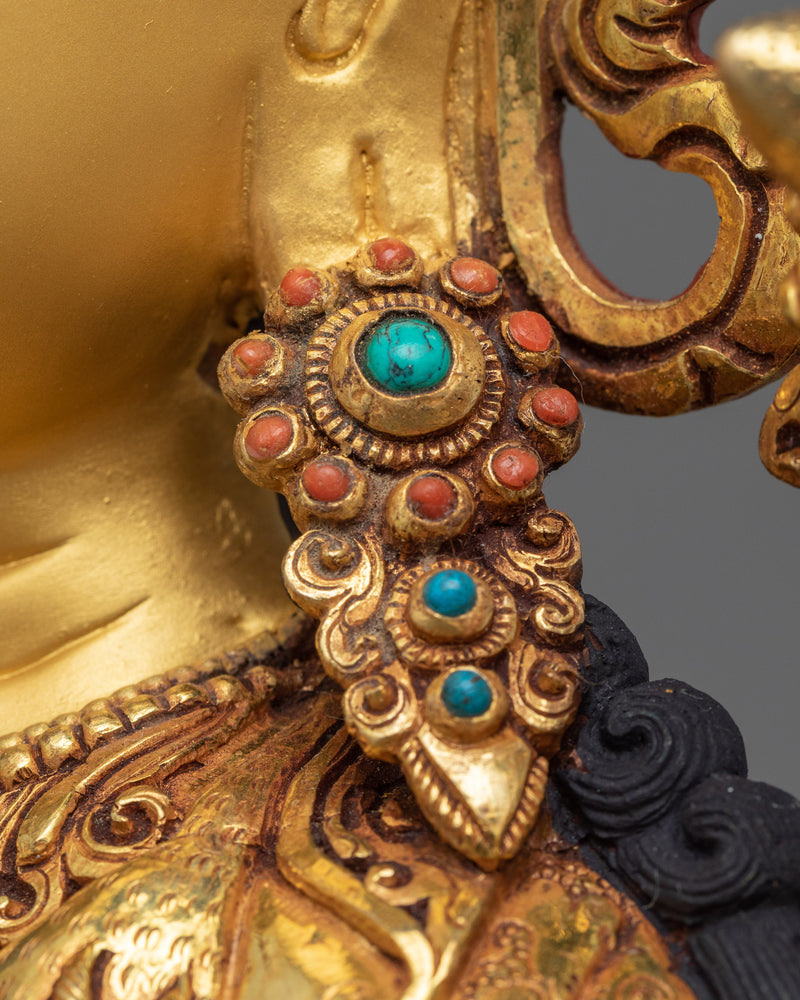 Chenrezig: Buddhism Many Arms Deity of Boundless Compassion | Gold Gilded Statuette