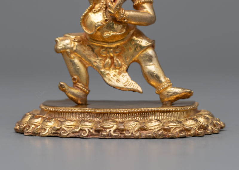 Gold Gilded Vajrapani Art |  Machine Made Buddhist Statue for Decoration