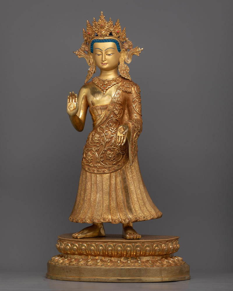 Dipankara the Eternal Buddha Statue | Traditionally Made Golden Artwork