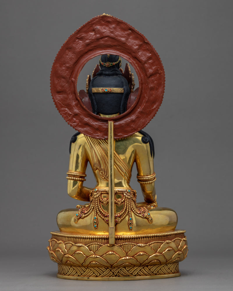 Three Buddha Crown Statue | Traditional Buddhist Set Sculpture