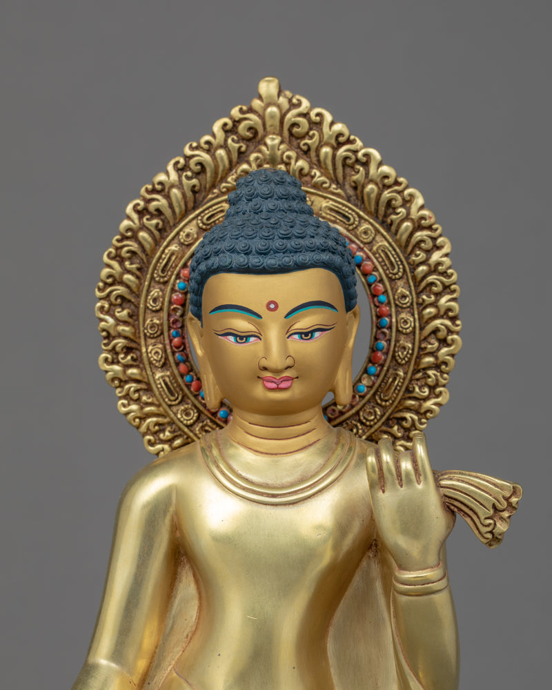 Standing Shakyamuni Buddha Statue | Finely Hand Carved Tibetan Art