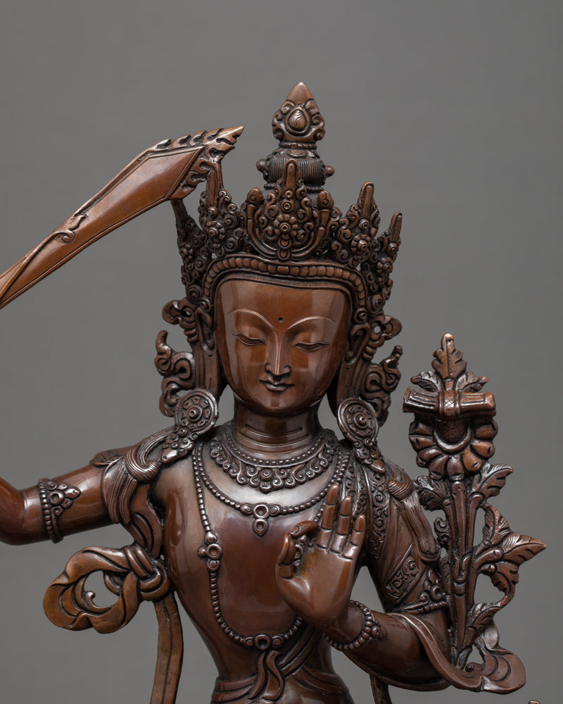 Manjushri Bodhisattva Sculpture | Wisdom Deity of Buddhism