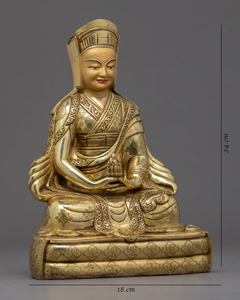 Gampopa Sculpture | Traditionally Hand Carved Statue