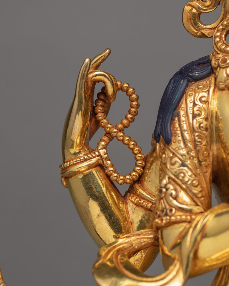 Four Armed Chenrezig | Tibetan Avalokiteshvara Gold Plated Statue