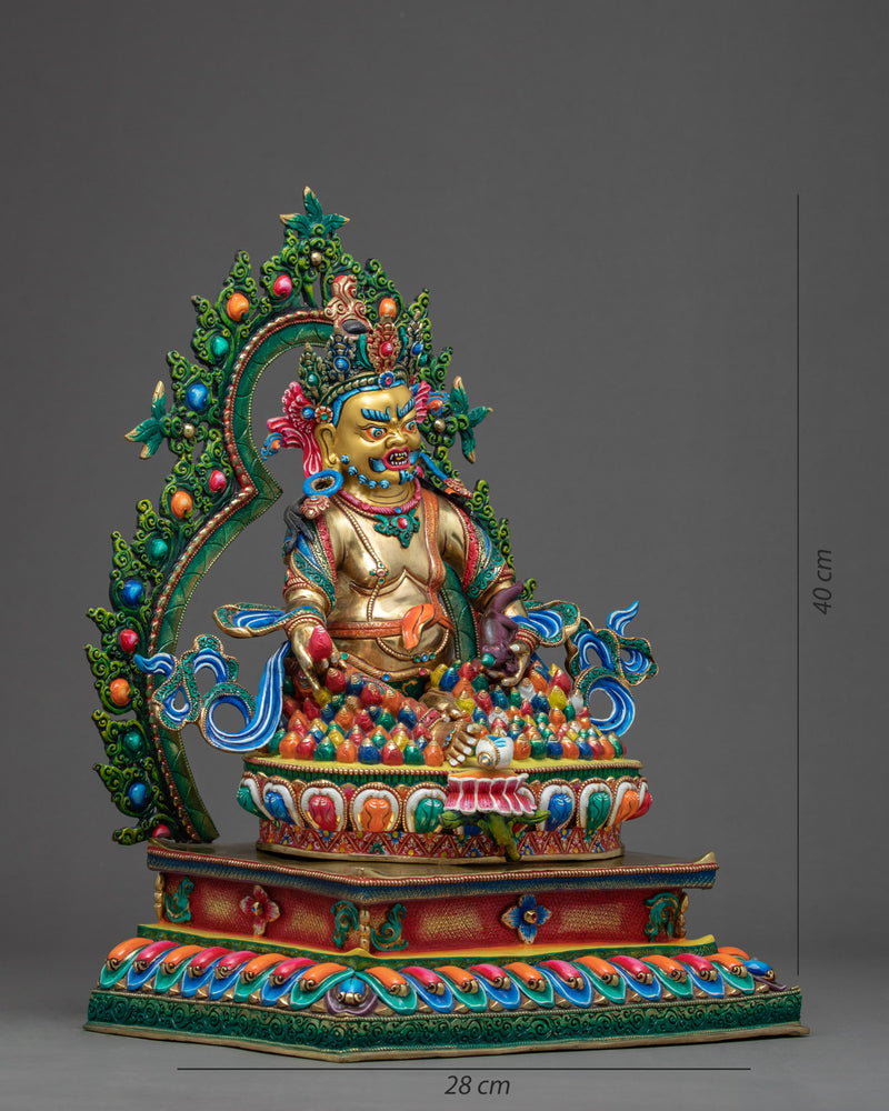 Rare Tibetan Dzambhala Statue | Traditionally Hand Carved Art