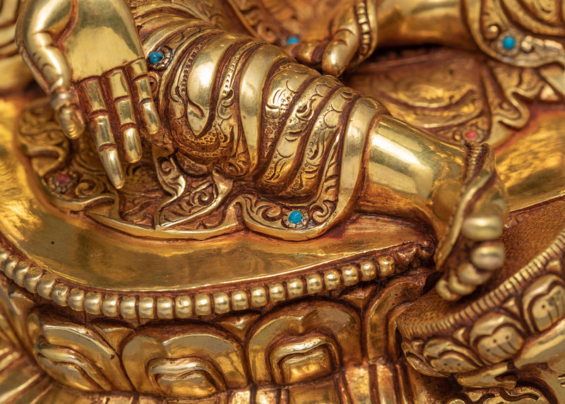 Green Tara Goddess | A Bodhisattva Statue | 24k Gold Handmade