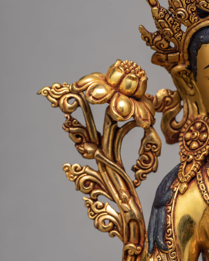 Green Tara Art | Handmade Bodhisattva Statue