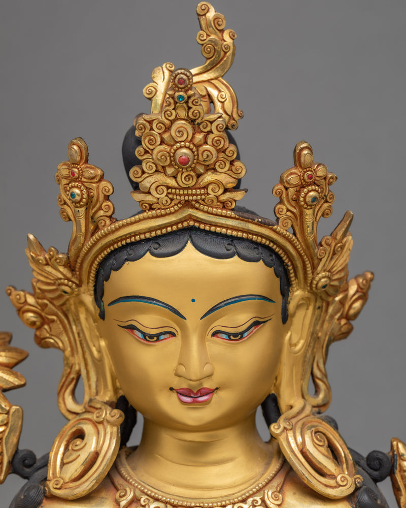 Green Tara Statue | Tara The Protector Mother | Himalayan Buddhist Art