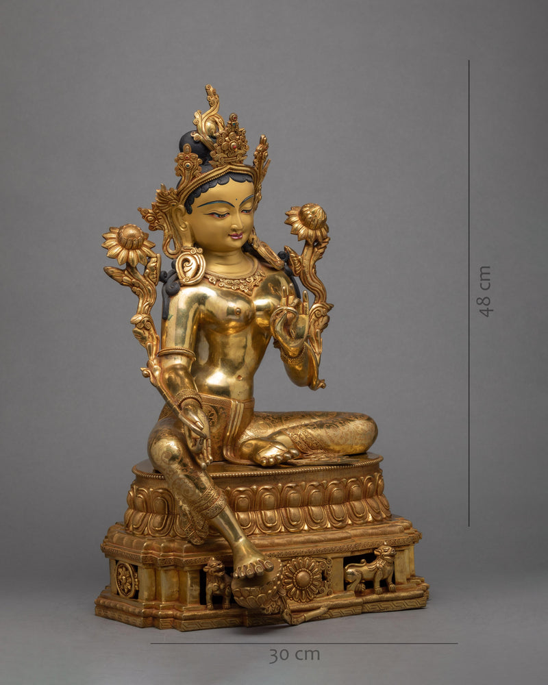 Green Tara Statue | Tara The Protector Mother | Himalayan Buddhist Art