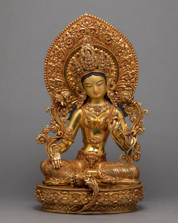 Seated Green Tara Statue