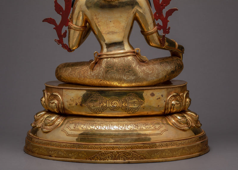 Green Tara Goddess, Large Buddhist Sculpture, A Sacred Statue of Himalayas