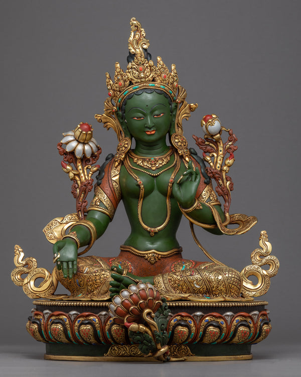 Tibetan Statue Green Tara