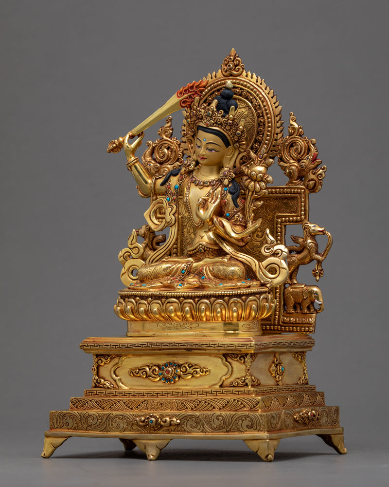 Bodhisattva Manjushri Statue | Traditional Tibetan Sculpture