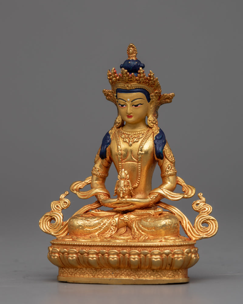 Amitayus Buddha Statue for Meditation and Ritual | Gold Gilded Machine Made Statue