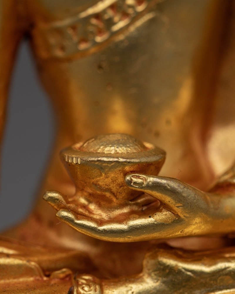 Shakyamuni Buddha Machine Made Sculpture | Gold Gilded Statue of Buddha