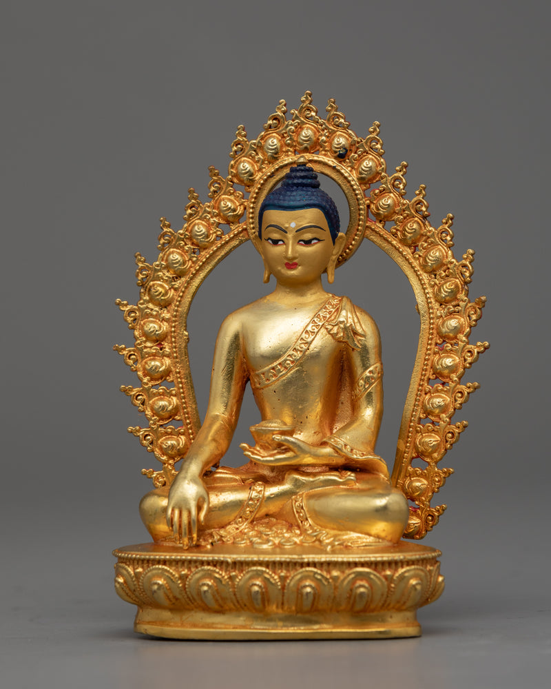 Shakyamuni Buddha Machine Made Sculpture | Gold Gilded Statue of Buddha