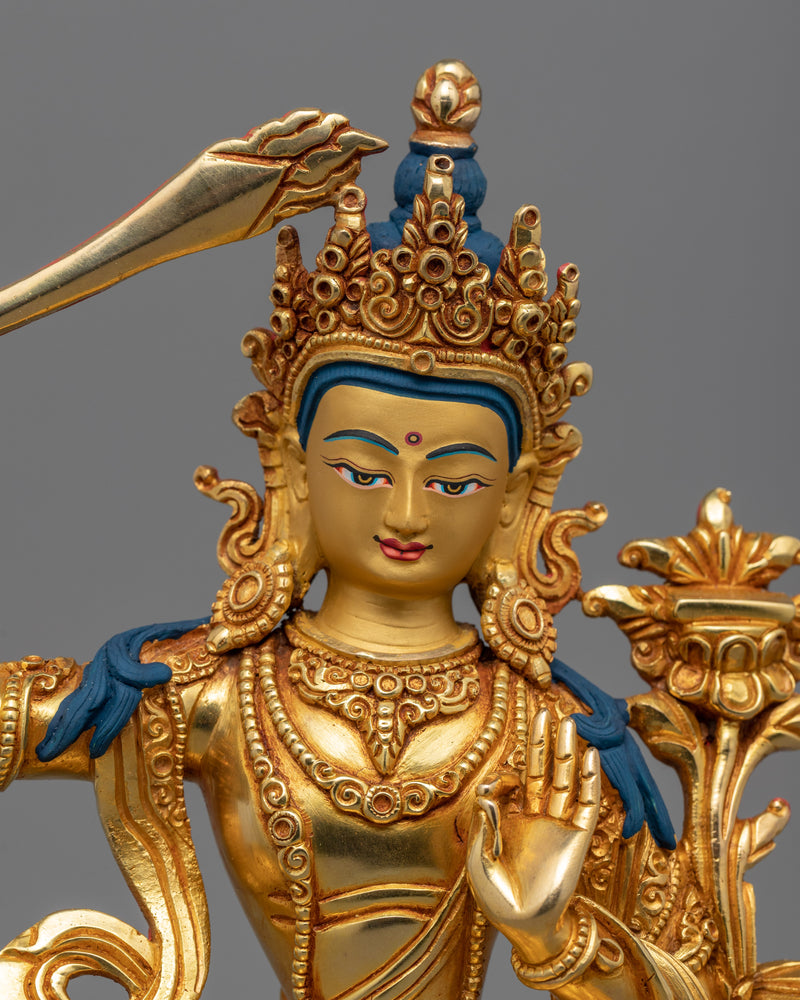 Manjushri Statue Meaning | Buddhist Deity Figurine For Ritual