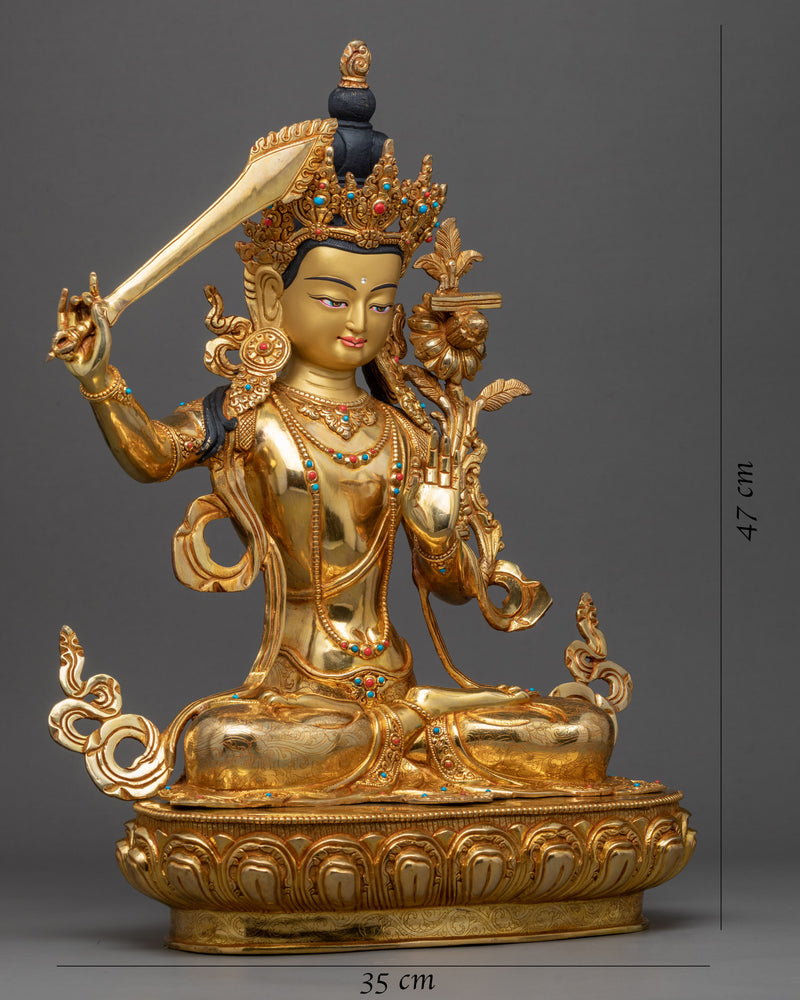 Manjushri Boddhisattva Sculpture | Himalayan Art | Manjushri Statue