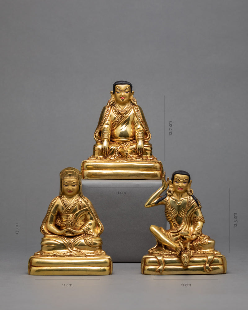 Three Great Kagyu Teachers statues | Marpa Lotsawa | Milarepa | Gampopa