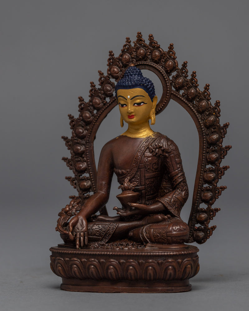 Medicine Buddha Tibetan Sculpture | Traditionally Hand Carved Healing Buddha Art