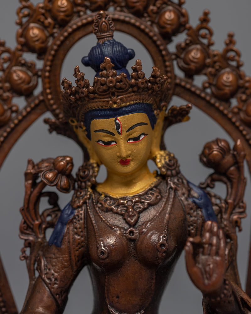 Bodhisattva Garden Statue | Gold Gilded Bodhisattva Statue Set