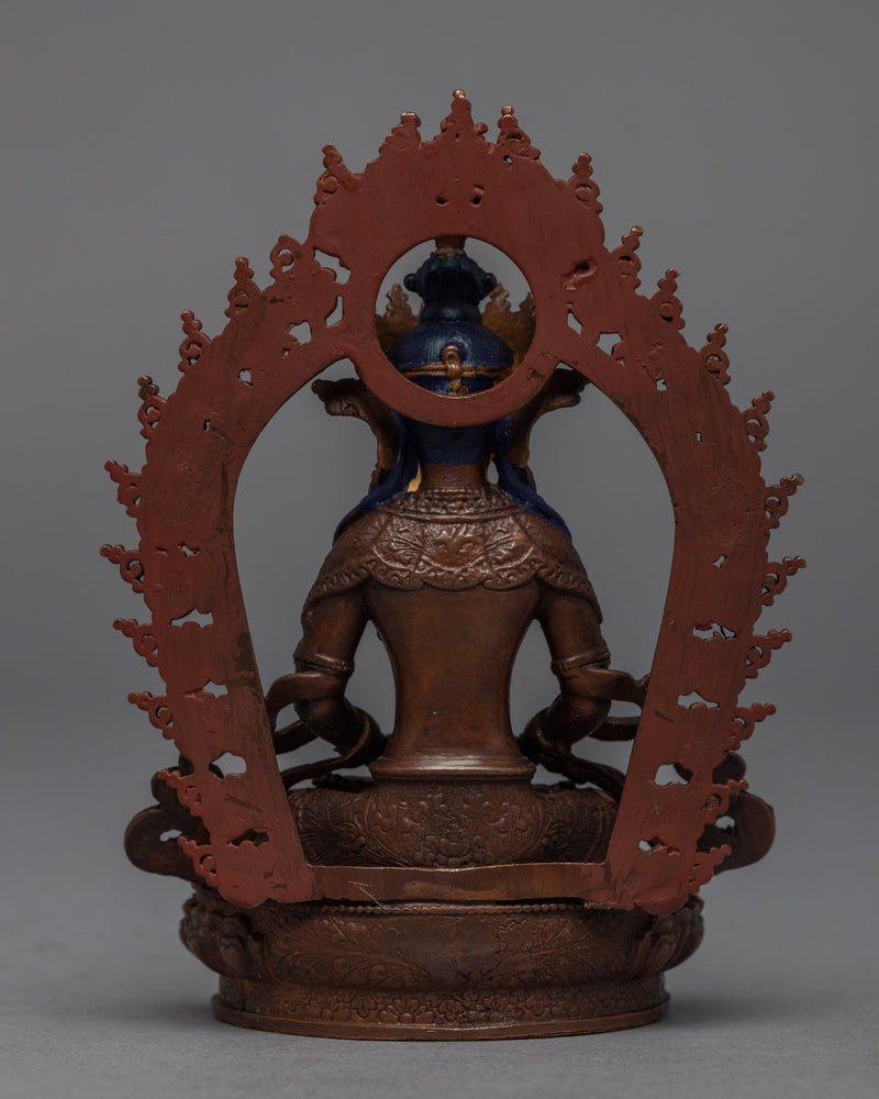 Amitayus Long Life Practice Sculpture |  Machine-Made Miniature Buddhist Deity Art