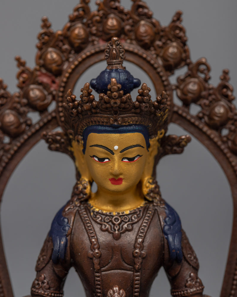 Amitayus Long Life Practice Sculpture |  Machine-Made Miniature Buddhist Deity Art