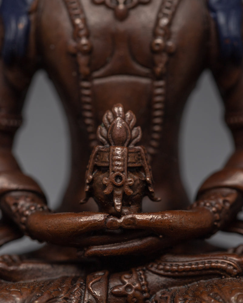 Amitayus Long Life Practice Sculpture |  Machine-Made Miniature Buddhist Deity Art