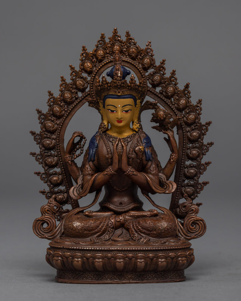 Bodhisattva Garden Statue | Gold Gilded Bodhisattva Statue Set