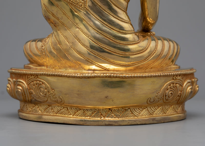 Buddha Siddhartha Gautama Shakyamuni Sculpture | Himalayan Gold Gilded Art