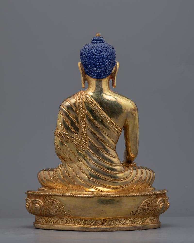 Buddha Siddhartha Gautama Shakyamuni Sculpture | Himalayan Gold Gilded Art