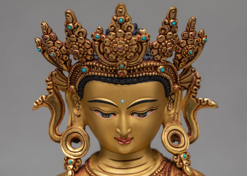 3 Buddha Statue | Tibetan Art Plated with Gold