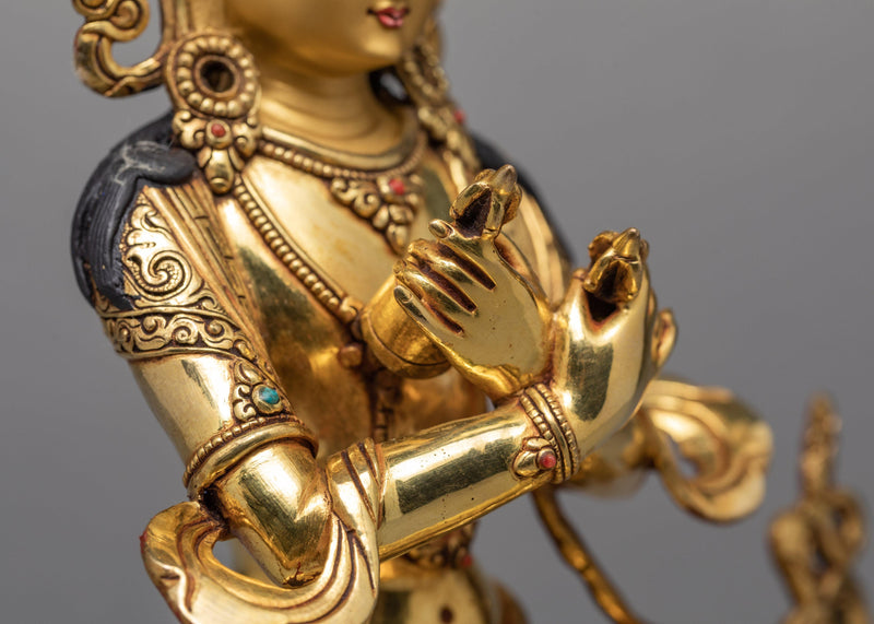 Vajradhara Gold Gilded Statue | Traditional Tibetan Fine Art