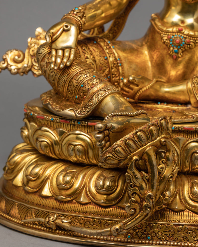 Mother Green Tara | Hand Carved Gold Gilded Statue