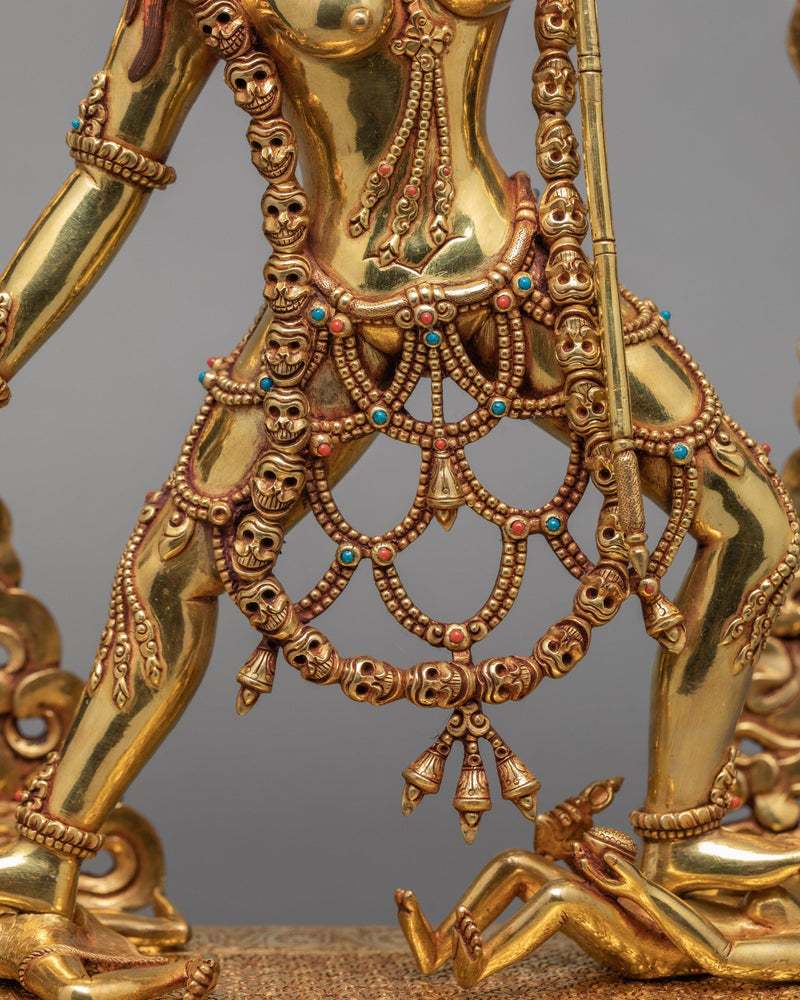 Vajrayogini Statue, Traditionally Gold Gilded Dakini Statue